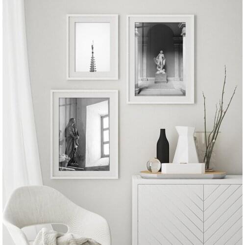 Nordic Architecture Retro Posters and Prints Modern Photography Black and White Canvas Painting Home Decor Living Room Pictures