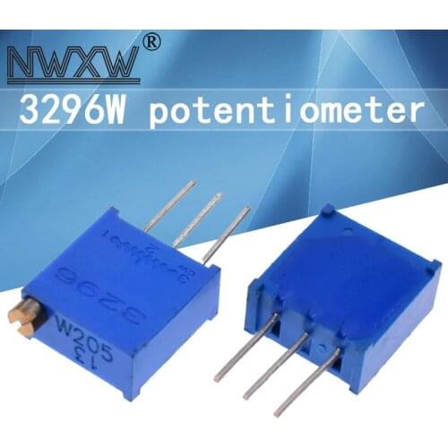 10pcs 3296W top adjustment multi-turn adjustable potentiometer 503 203 103 501 502 202 50R 100R 1K 2K 5K 50K 100K 200K 500K 1M