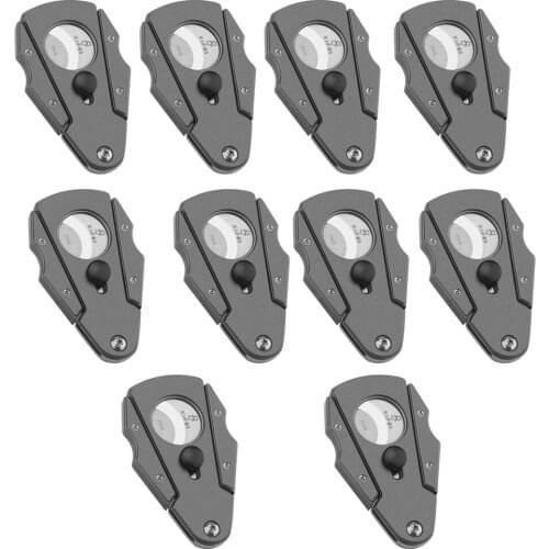 10pcs/lot Xifei Stainless Steel Cigar Cutter With Gift Box&Leather Case Dual Blades Tobacco Sigaar Cutting For Friends Family