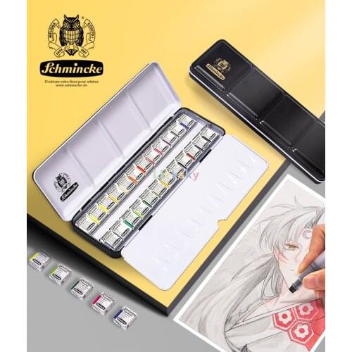 Schmincke Solid Watercolor Paints Pigments Half/Full Pan AKADEMIE & HORADAM Art Professional Solid Aquarell Art supplies