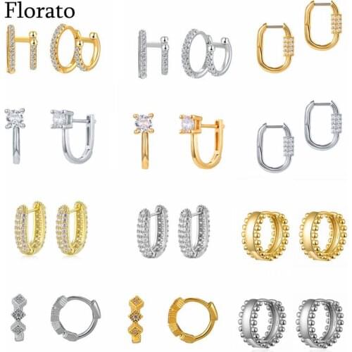 Exquisite Hoop Earrings 925 Sterling Silver Ear Buckle Minimalist CZ Fashion Elegant For Women Earrings Jewelry Birthday Gifts