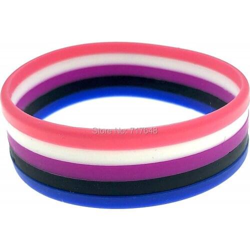 1000pcs Genderfluid Gay Pride Lesbian Flag wristband silicone bracelets free shipping by FEDEX A