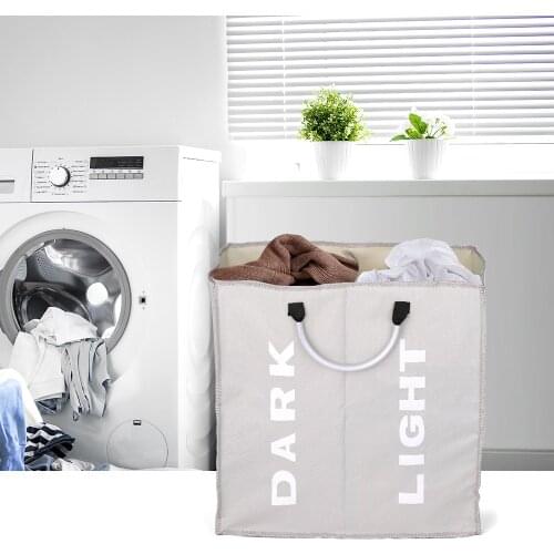 3/2/1 Section Foldable Oxford Laundry Basket Bag Dirty Clothes Storage Bag Organizer With Aluminum Handles