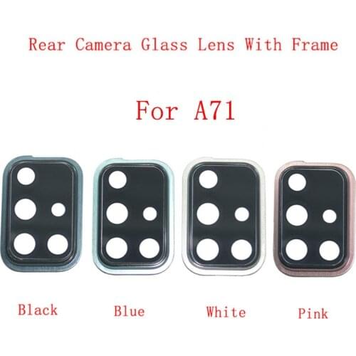 Rear Back Camera Lens Glass with Metal Frame Holder For Samsung A71 A715F A51 A515F A31 A315F Replacement Repair Spare Parts