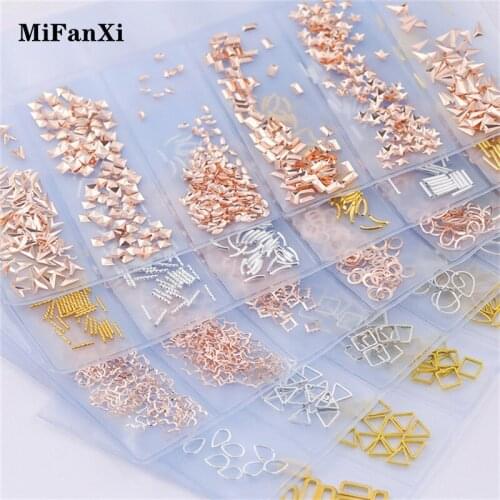 Nail Art Triangle Shell Rivet Studs Accessories Metal Moon Heart Leaves Horse Eye Rhinestone Crystal Decorations Manicure Tools