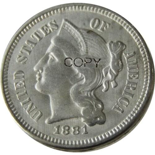 US 1881 Three Cent Nickel Copy Coin
