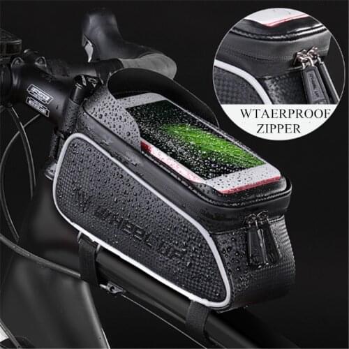 Waterproof Bike Bag Frame Front Top Tube Cycling Bag 6in Phone Case Touchscreen Bag MTB Road Bike Pack Bicycle Accessories