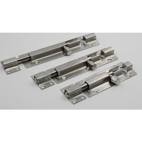 1Pc 1.5/2/3/4/6 Inch Long Silver Stainless Steel Door Latch Sliding Lock Barrel Bolt Latch Hasp Staple Gate Safety Lock