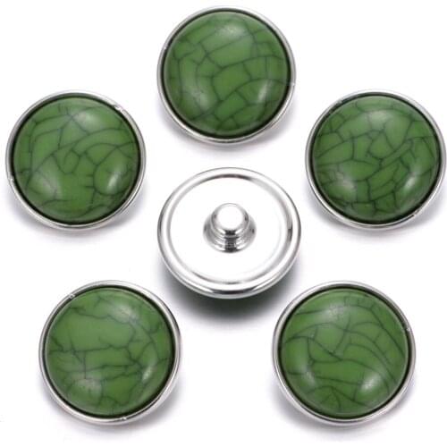 10pcs/lot Fashion New Arrivals 10 Colors Green Charms 18mm Snap Button fit DIY Bracelet Snaps Jewelry KZ02