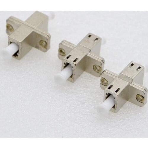 10PCS New LC Simplex Zinc Alloy Optical Fiber Adapter Connector Fiber Optical Flange Square Port Coupler For Terminal Box