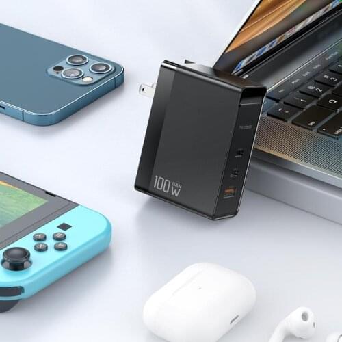 100W Fast Charger Portable Safe Charging Foldable Pins With Fireproof Shell Charger Compatible For Universal Devices