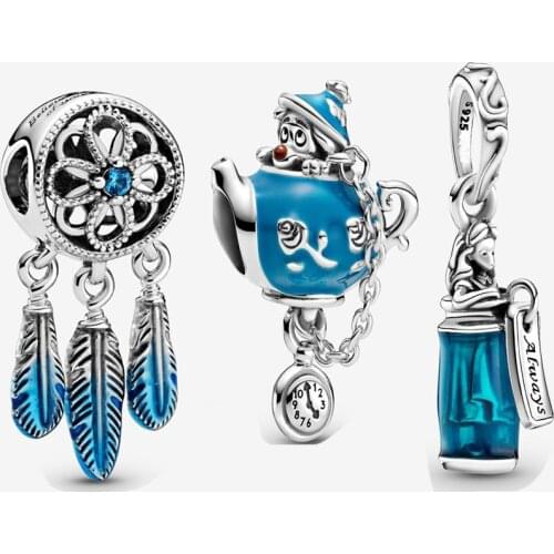 2021 New 925 Sterling Silver Drink Me Unbirthday Party Teapot Charm Fit pandora bracelet Bangle Dangle Charm DIY Jewelry