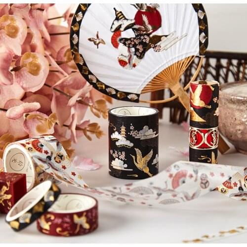 5rolls/set Vintage European Washi Tape DIY Decoration for Scrapbooking Masking Tape Hot stamping Adhesive Tape 0.8/1.5/3/5cm*2m
