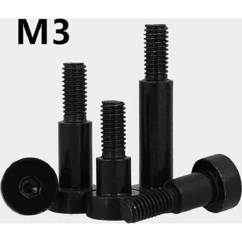 5PCS M3x4/5/6/8/10/12/16/20/25/30mm GB5281 Black 304 Stainless Steel Hexagon Socket Plug Shoulder Screw Contour Shoulder Bolt