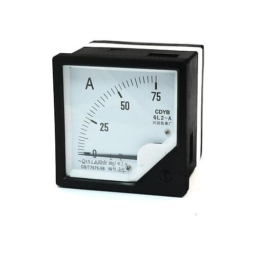 Plastic Shell AC 0-75A Fine Tuning Analog Ampere Meter Amperemeter