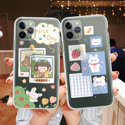 Retro chocolate smile sweet bear art Phone Case For iPhone 12 11 Pro XS Max XR 7 8 Plus X 12 mini SE 2020 case Cute soft Cover