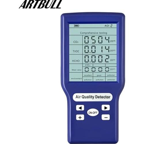 Digital Gas Detector Multifunctional Air Quality Meter TVOC HCHO PM2.5 Analyzer CO2 Sensor Meter