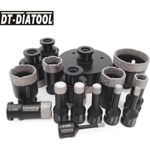 DT-DIATOOL 1pc Dry Diamond Drilling Core Bits Ceramic Tile Hole Saw Cutter Granite Marble Drill Bits with M14 thread