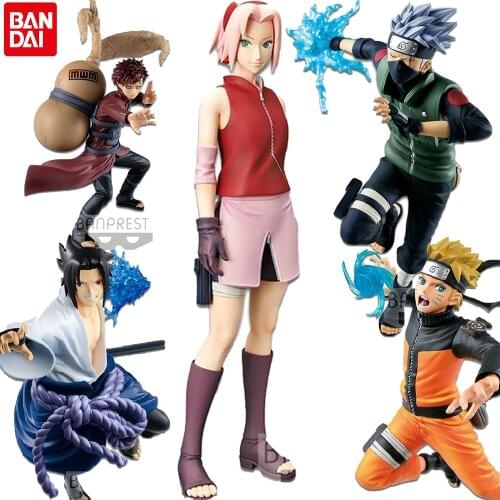 BANDAI Naruto Uzumaki Naruto Haruno Uchiha Sakura Hatake Kakashi PVC Action Figura Collection Anime Figure Model Toys For Kids