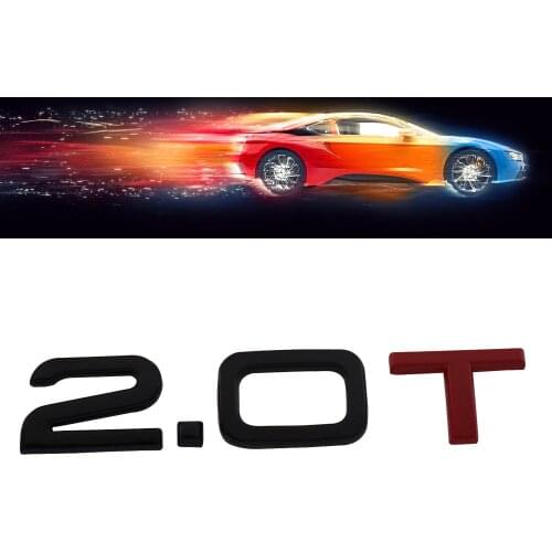 Glossy Black Red 2.0T 2.0 T for Auto car Fender Trunk Lid Emblem Decal Badge Sticker