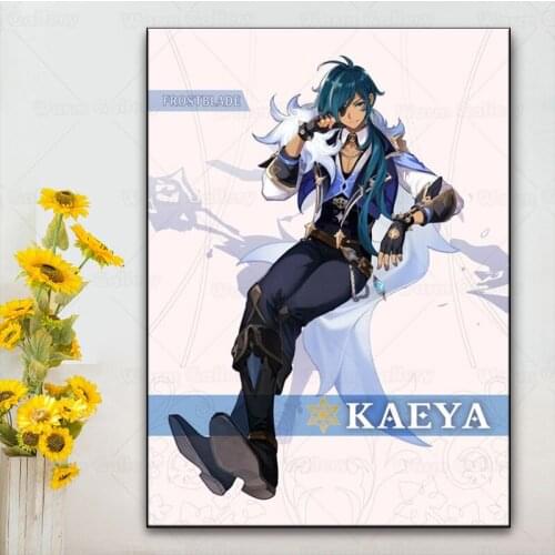 Hd Anime Genshin Impact Canvas Kaeya Poster HD Game Painting Anime Boy Art Decor canvas painting for living for morden