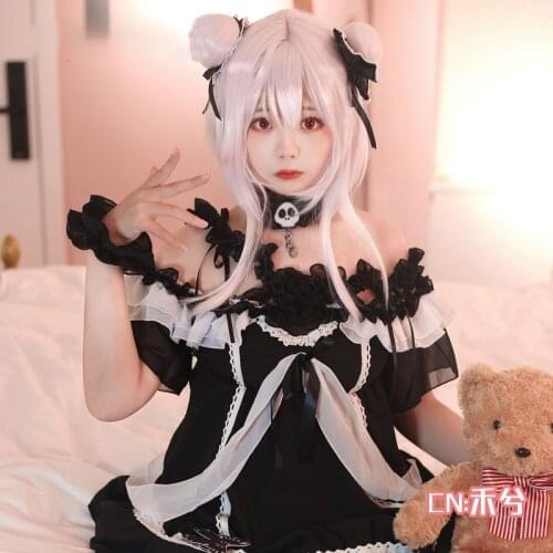 Hololive VTuber GAMERS YouTuber Uruha Rushia Cosplay Costumes Women Black Lolita Dress Halloween Carnival Uniforms Custom Made