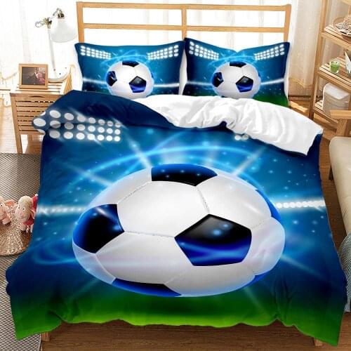 Super Cool Barcelona Football Series Bedding Sets Sports Duvet Cover Queen Bedspread Children Kids Adult Boys Gift Bedroom Decor