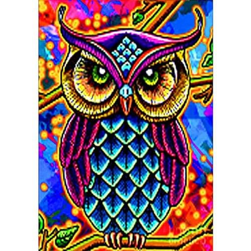 Colorful owl animal DIY Diamond painting Cute owl animal Diamond Embroidery corss stitch owl Rhinestone Mosaic Painting