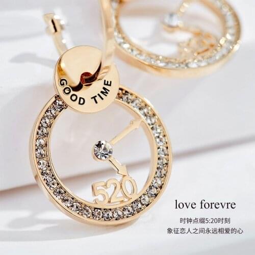 Circle earrings female advanced sense delicate and simple South Korea web celebrity temperament earrings all-match long earrings