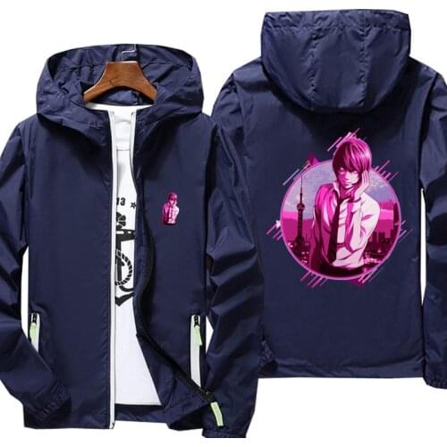 Death Note Jacket women Spring Autumn reflective zipper Windbreaker waterproof Jackets men street casual Hooded thin Coats