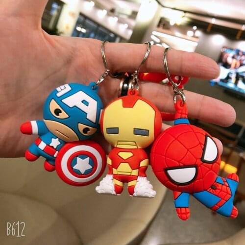 Marvel Legends Avengers Key Chain Cartoon Spider-Man Iron Man Keychain Captain America Key Pendant Freebies Keyring