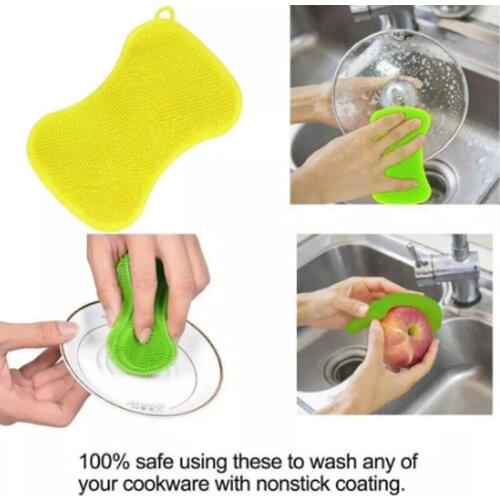 Multifunctional Super Soft Silicone Dishwashing Brush Dishwashing Cloth Brush Cleaning Kitchen Dish Thickened Decontaminati