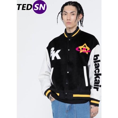 Men Baseball Jacket Coat Bomber Jacket Hip Hop Streetwear Star Skull Embroidery Autumn Unisex Casual Varsity Jacket Coat