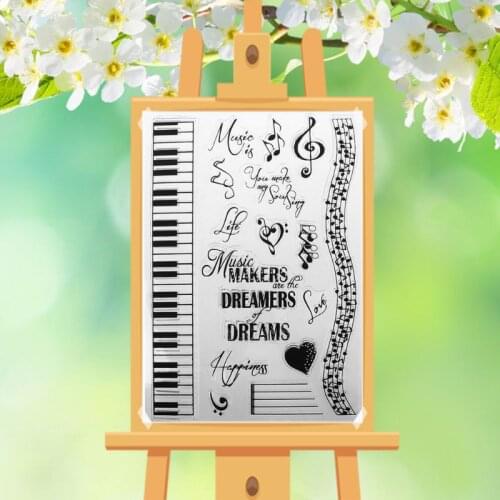 Music Dreams DIY Silicone Clear Stamp Cling Seal Scrapbook Embossing Album Decor