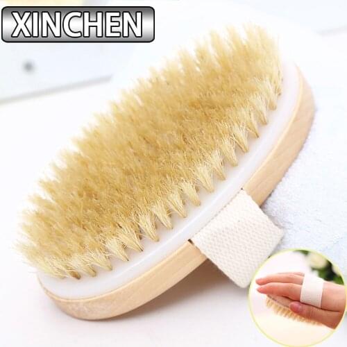 Natural Bristle Bathing Brush Dry Skin Body Soft SPA Brush Without Handle Wooden Bath Shower Brush SPA Exfoliating Body Brush