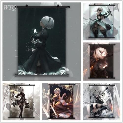 NieR Automata YoRHa No.2 Type B Anime Posters Canvas Painting Wall Decor Retro Poster Wall Art Picture Room Decor Home Decor