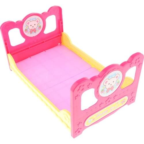 Plastic Pink Dolls Bed Cot Crib Girls Babies Dollies Sleeping Night