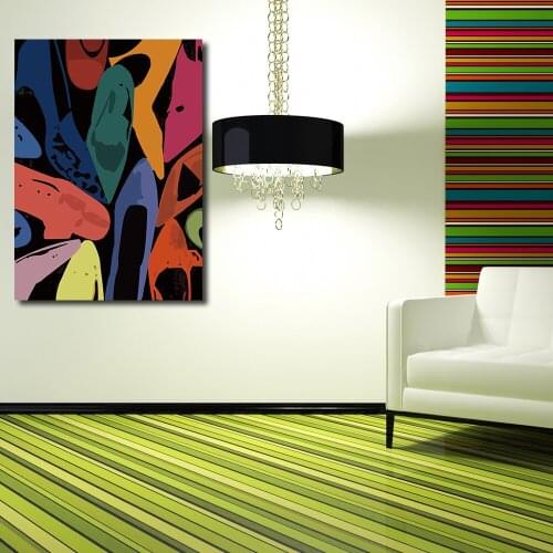 JQHYART Diamond Dust Shoes By Andy Warhol POP Art Print Poster On Canvas For Wall Decoration Modern No Frame