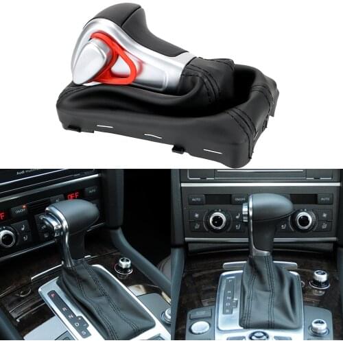 LEEPEE Car Gear Shift Knob Boot FOR AUDI A6 A7 A3 A4 A5 A6 C6 Q7 Q5 4G1 713 139 R Auto Automatic Transmission Accessories