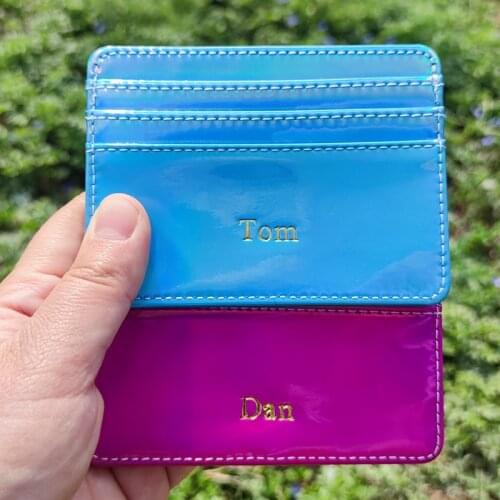 Rfid Blocking Credit Card Holder Customized Name Mini Bank Business Card Wallet Coin Pouch Case For Men Women With Id Window