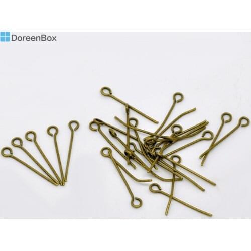 Doreen Box Lovely 700PCs Ancient Bronze Eye Pins 20x0.7mm(21 gauge) (B01740)