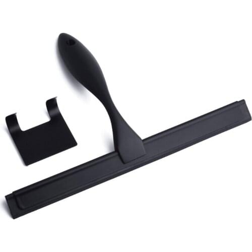 P15D Shower Squeegee Stainless Steel Matte Black Squeegee for Bathroom Doors Mirrors Tiles Car Windows Wiper Cleaner Tool