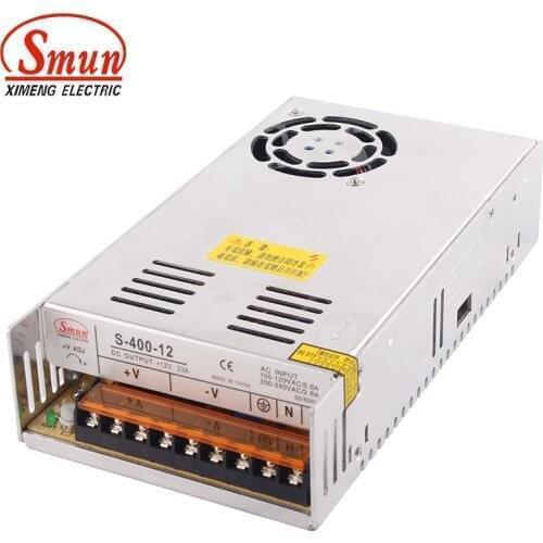 SMUN S-400-12 Switching Power Supply 400W 12V 33A Non-Waterproof LED Driver SMPS