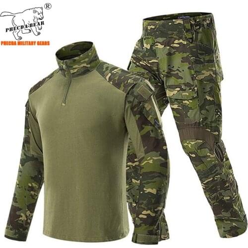 Outdoor water-repellent camouflage hunting suit army combat uniform Gen3 military tactical uniform paintball T-shirt and pants