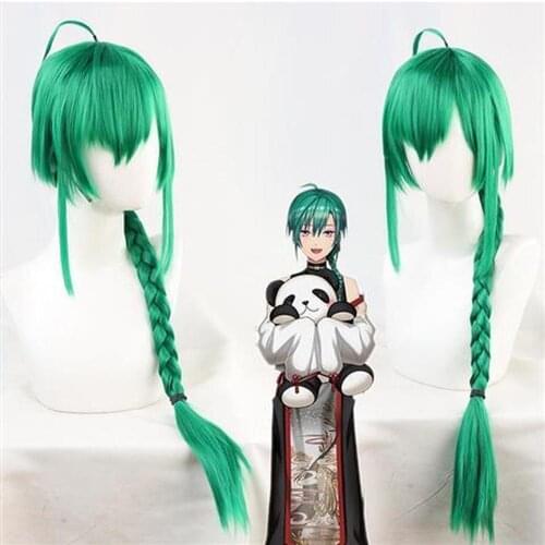 Vtuber Youtuber Hololive Cosplay Ryushen Green Hair Wig for Halloween Christmas Party Masquerade Anime Shows Halloween Outfit