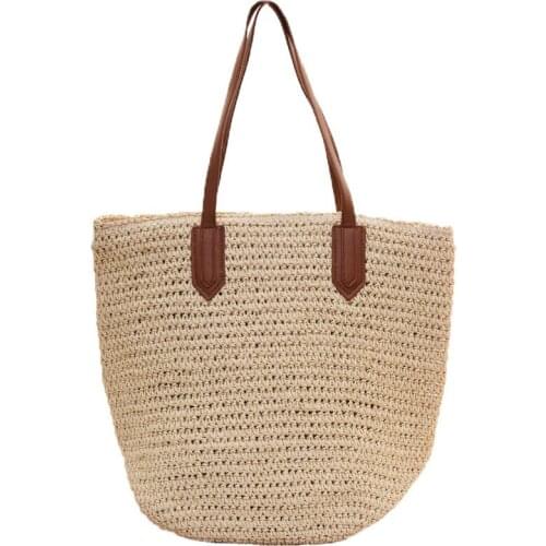 Women Straw Bag Large Capacity Female Handbag Summer Lady Beach Bags Bohemian Handmade Shoulder Bag Shopping Tote SS3005