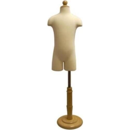 1-2 Years Baby Half Torso Child Realistic 1pc Mannequins Display With Circular Wood Base Fabric Flexible Dresses Cloth,M0088S