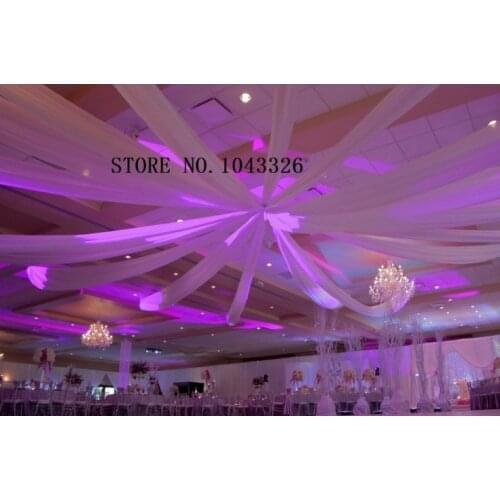 1.5m*25m 5pcs/Lot Roof Drapes Wedding Event Decor Ceiling Fabric Sheer Draping