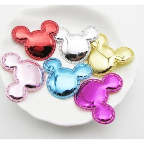 15pcs PU Leather Mouse Ball Padded Appliques For clothes DIY Baby hair Clip Headwear Decor Ornament Accessories