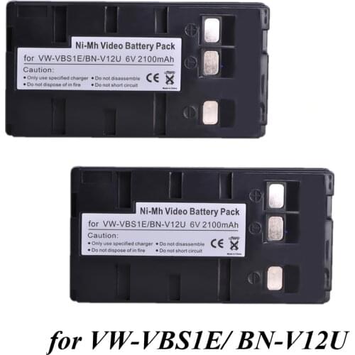 2Pcs 2100mAh VW-VBS1E BN-V12U Camcorder Battery for JVC BN-V10U, BN-V11U, BN-V12U, BN-V14U, BN-V15, BN-V18U, BN-V22U, BN-V24U
